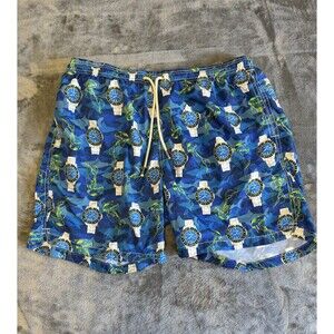 MC2 SAINT BARTH Watch Print Swim Trunk Shorts Men’s Size XXL Adult Polyester